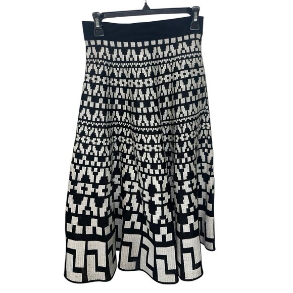 DKNY Women's Size 2 Textured Black Off White Maxi Skirt READ DESCRIPTION - Picture 2 of 12
